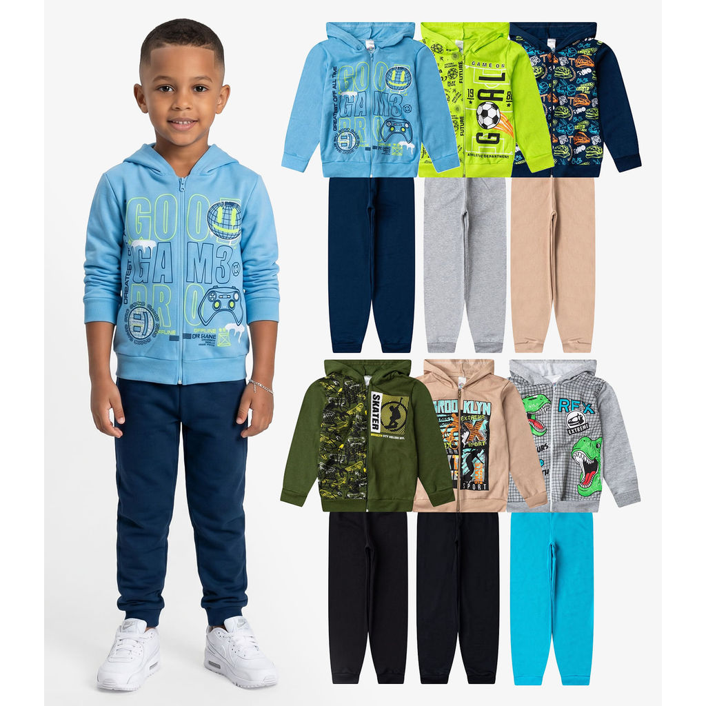 Kit 3 Conjuntos Menino Moletom E Calça Sortidos Select