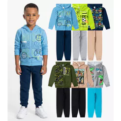 Kit 3 Conjuntos Menino Moletom E Calça Sortidos Select