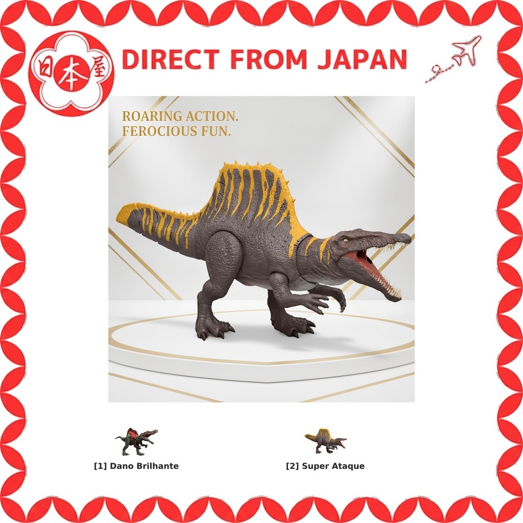 Brinquedo Dinossauro Espinossauro Jurassic World Mattel Grande 55cm com Som de Rugido Ataque Feroz JGB56