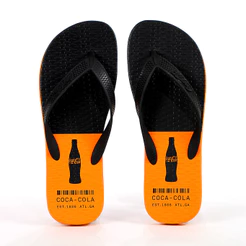 Chinelo Coca Cola Truist Laranja e Preto - Masculino
