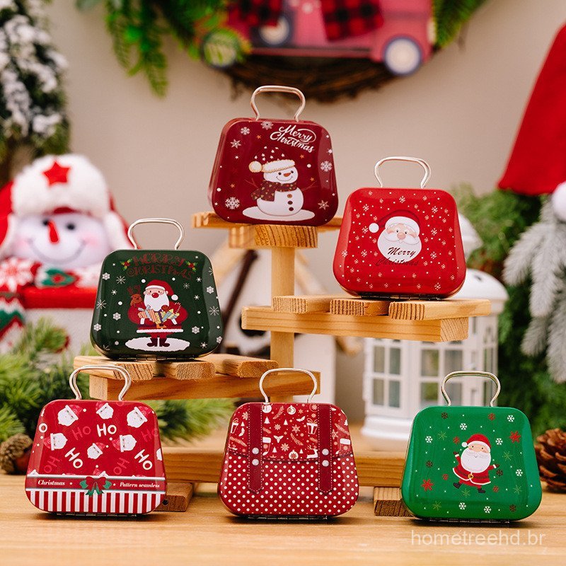 Mini Lata de Natal com Alça – Porta Doces, Presente e Lembrancinha 6 Modelos