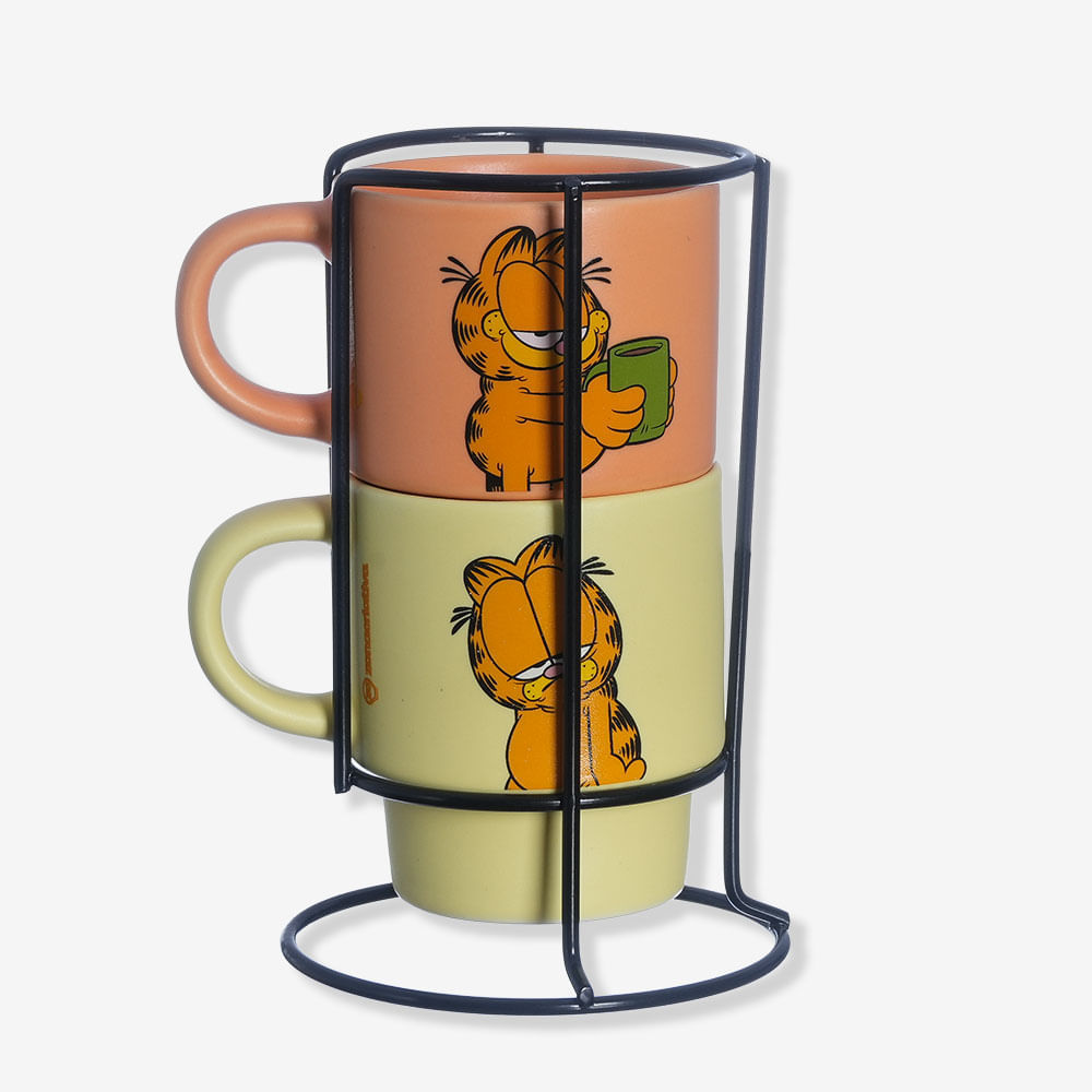 Kit Canecas Empilháveis Garfield