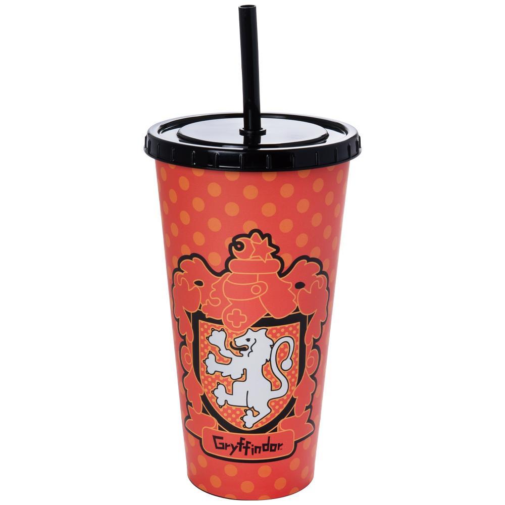 Copo Tampa Canudo Harry Potter Grifinória Hogwarts Chapéu Seletor Magia Bruxos 700 ml Plasútil