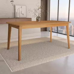 Mesa de Jantar em Madeira Maciça Kappesberg Canela 160cm
