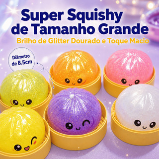 Pãozinho Anti Stress Squishy Pérolas De Gel 8 5cm TPR Ecológico Glitter Blind Box