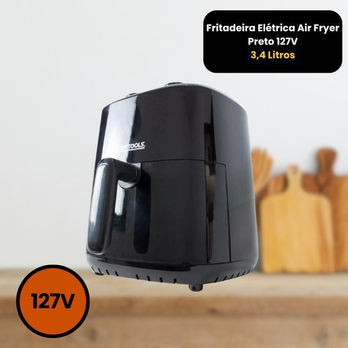 Fritadeira Air Fryer Elétrica 3,4 Litros 127V 1200W Preta STARTOOLS