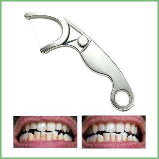 Escolha De Fio Dental De Aço Inoxidável Reutilizável Limpador Interdental 164 Pés Rolo Chaves Escova De Dentes Picareta 