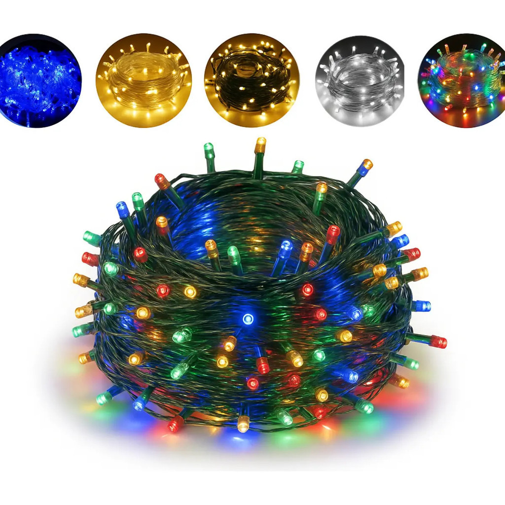 Pisca Pisca Cordão Cores De Natal 100 Led 8 Função 10 Metros
