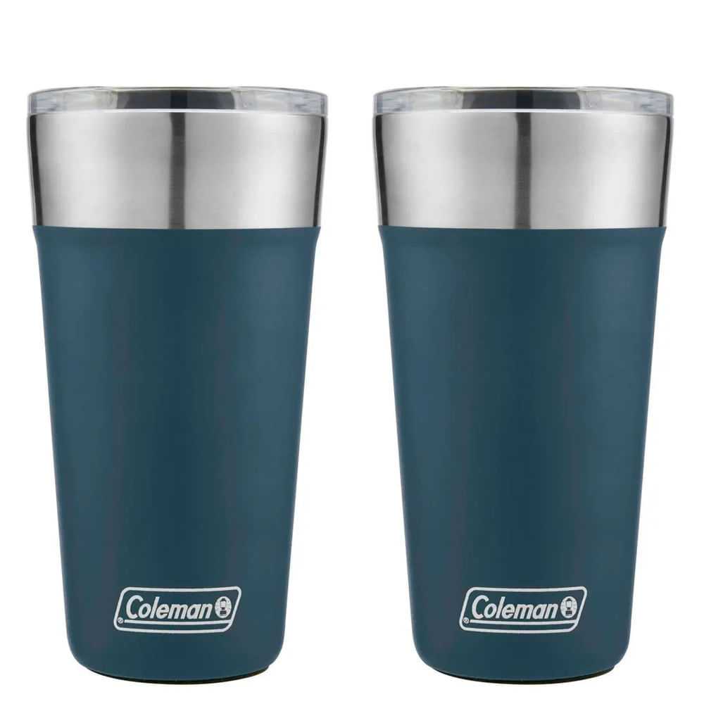Kit com 2 Copos Térmicos com Tampa 600ml Azul Slate Coleman