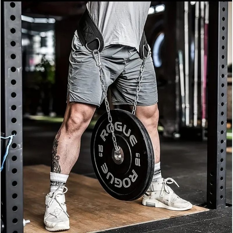 Cinturão Musculação acompanha Corrente, Cinto Levantamento Peso Academia Anilhas Fitness