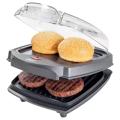Grill Elétrico Oster OGRL500-127 Burguer 2 em 1 com Estufa Preto