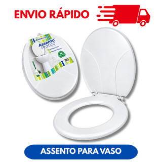 Assento Sanitário Tampa de Privada Vaso Sanitário Oval Branco Universal 2 Parafusos Plástico Resistente