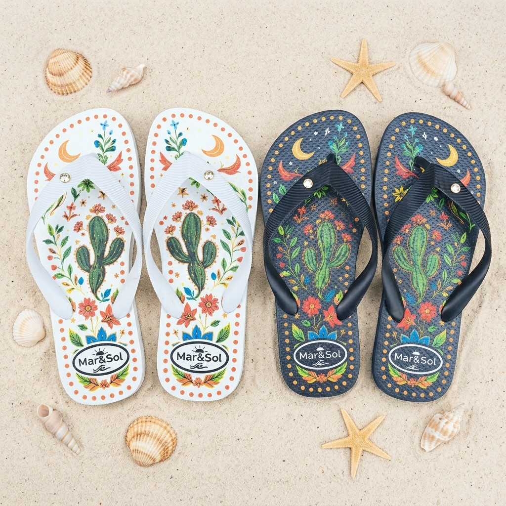 Chinelo de Dedo Feminino Kit 2 Pares Estampado Confortável Antiderrapante Macio