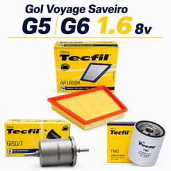 Kit Filtros Gol Voyage Saveiro G5 G6 1.6 Oleo Combustivel Ar Tecfil Original