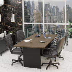 Mesa de Reunião para Escritório 200x100cm Marrom/Nogal Nogal