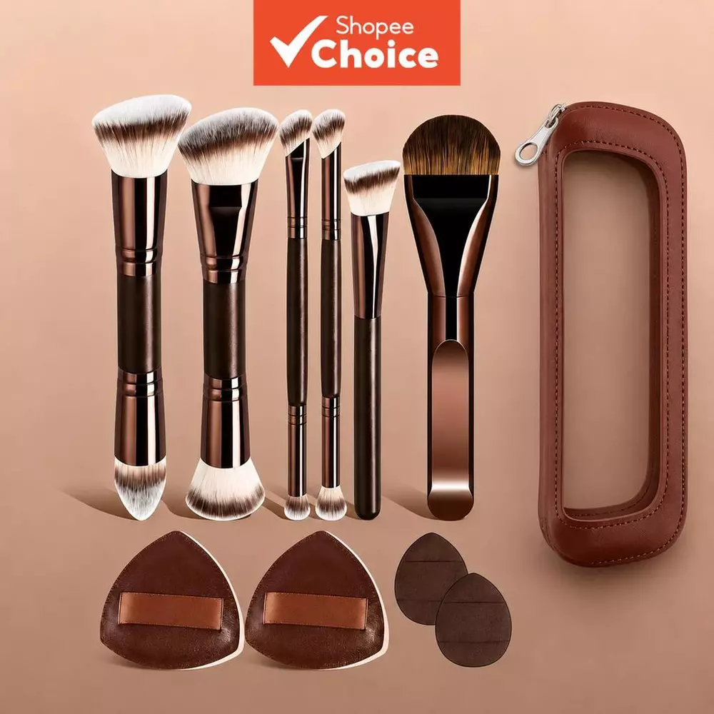 Conjunto De Pincéis De Maquiagem De Alumínio 7/8/11/19 Unidades – Blush Em Pó De Base Sintética Macia , Kit Versátil Pro