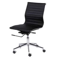 Cadeira Escritório Diretor Esteirinha Rodízio Relax Corino 3301 Preto Preto