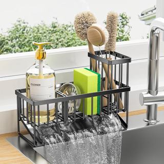 BXPH Cisily Organizador de Pia de Cozinha com Suporte Alto para Escova, Suporte para Esponja, Aço Inoxidável 304 Antifer