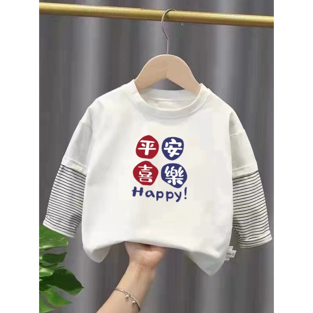 100% algodão meninos costura listrado manga comprida camiseta primavera outono crianças bebê dos desenhos animados Anime