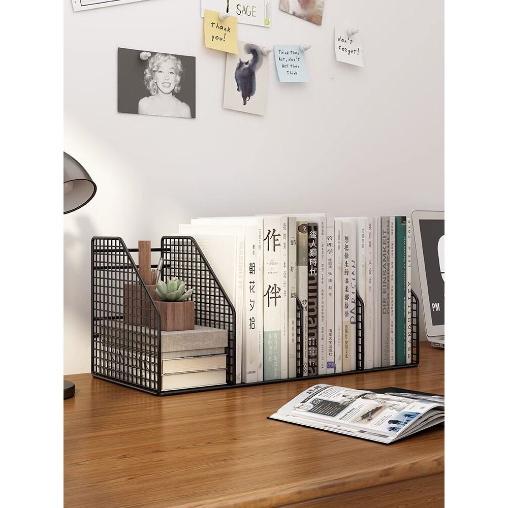 Rack de armazenamento de livros de mesa simples estante rack de mesa de estudante organizar rack de arquivo rack de arma