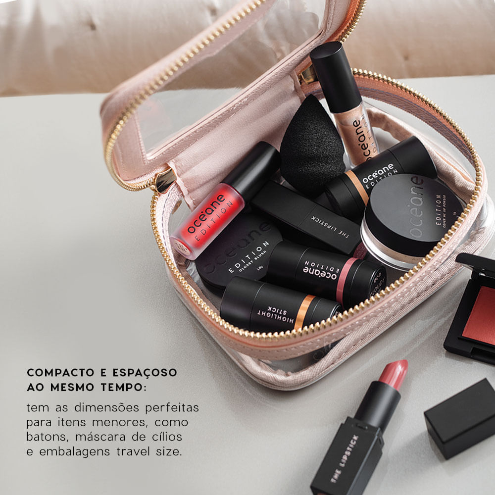 Mini Nécessaire Nude com Transparência - Crystal Case — imagem 2 de 2