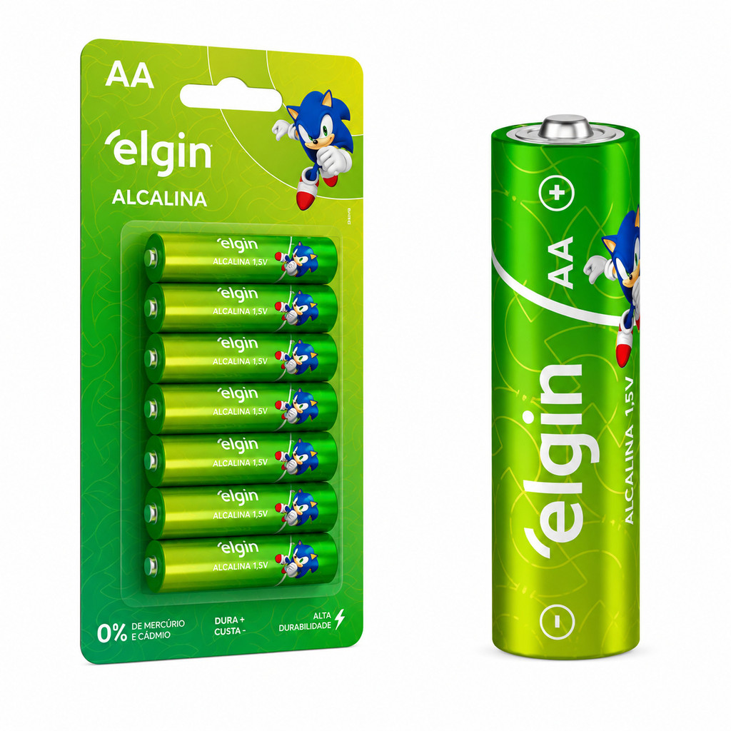Pilha Elgin Alcalina AA Blister 16 Unidades