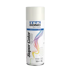 Tinta spray aerossol Super Color Branco brilhante 350ml Tekbond