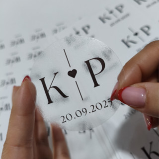 100 Adesivos Transparentes Personalizados para Casamento, Noivado ou Lembrancinhas em Oferta na Shopee