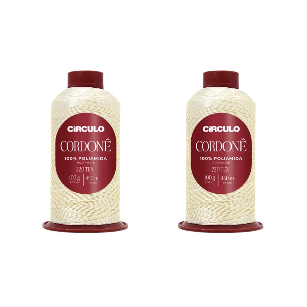 Kit 2 Fio Cordonê Círculo 100% Poliamida 100 g 450 metros em Oferta na Shopee
