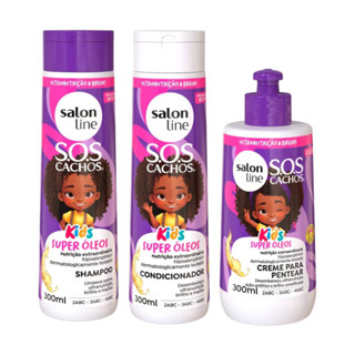Kit para cachinhos nutridos SOS Cachos Kids Super Óleos Salon Line em Oferta na Shopee