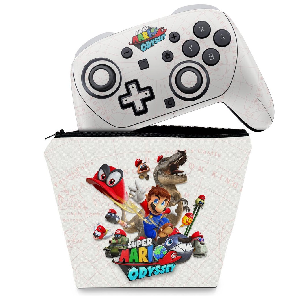 Capa Case e Skin Anti-Rage para Nintendo Switch 2 Pro Controle - Super Mario Odyssey