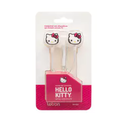 Fone de Ouvido Hello Kitty Intra Auricular com Fio e Microfone Letron Leo&Leo Leonora - 94425