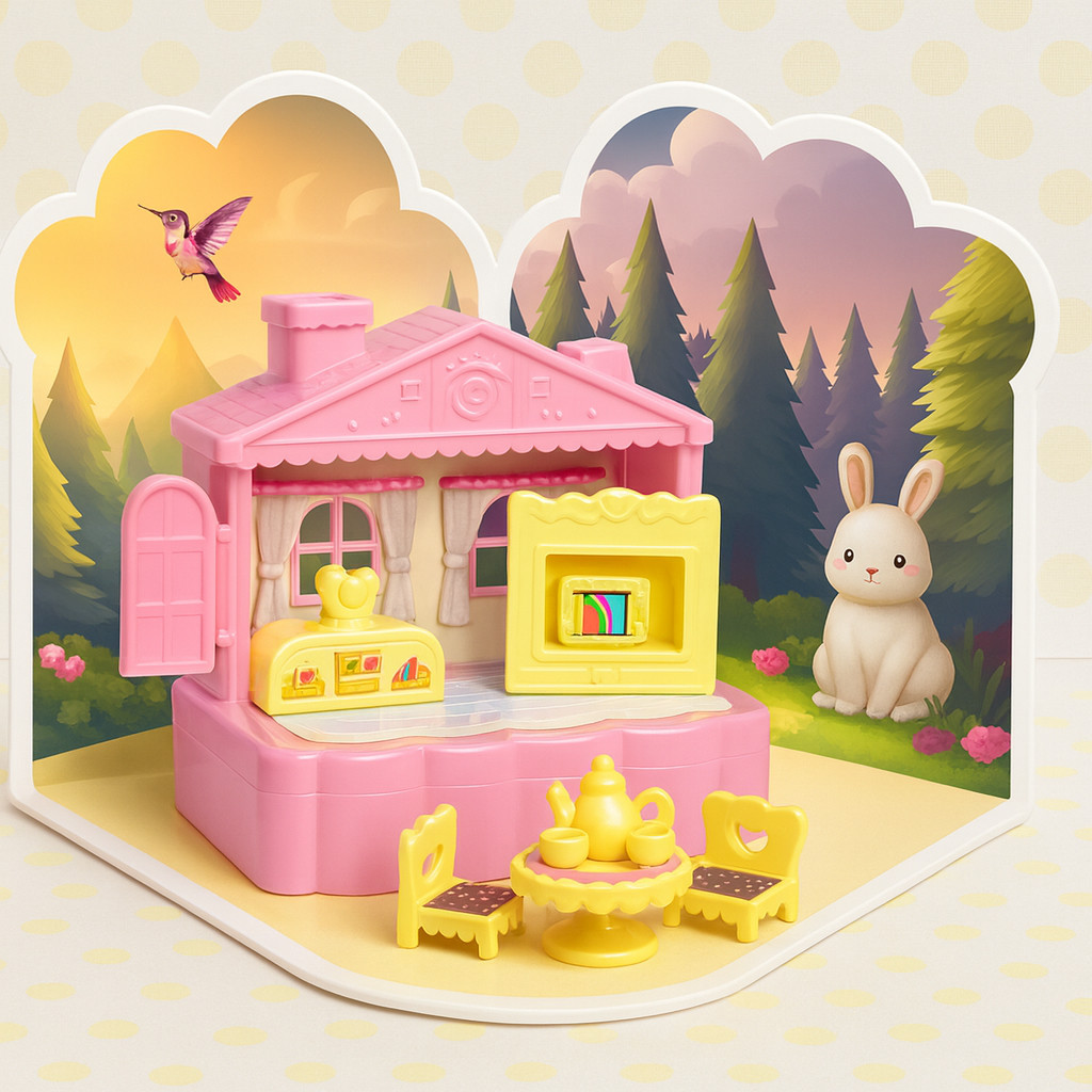 Porta-joias - A Casinha dos Sonhos -  SALA - É linda, divertida e se transforma em um porta-joias encantador.