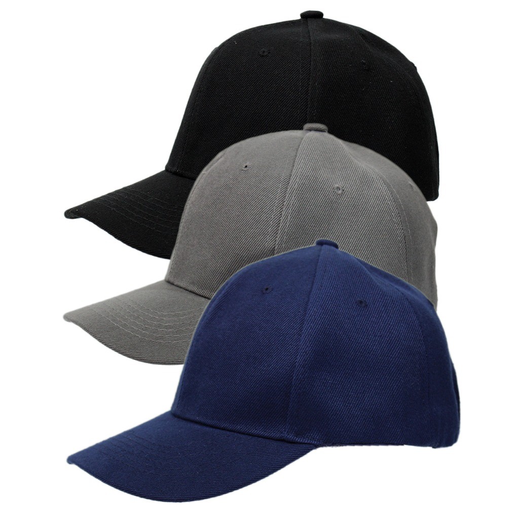 Boné Feminino Masculino Adulto Simples Liso Ajustável 3 Cores Para Personalizar Uso Dia-Dia