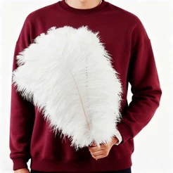 5/10 Peças Penas De Avestruz Brancas 15-50cm Para Artesanato DIY , Fantasias De Carnaval , Decorações De Casamento E Fes