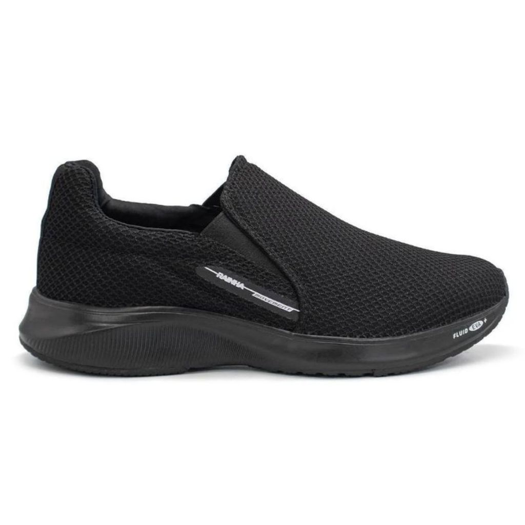 Tênis Rainha Unissex Slip On Back II Casual Confortável Preto