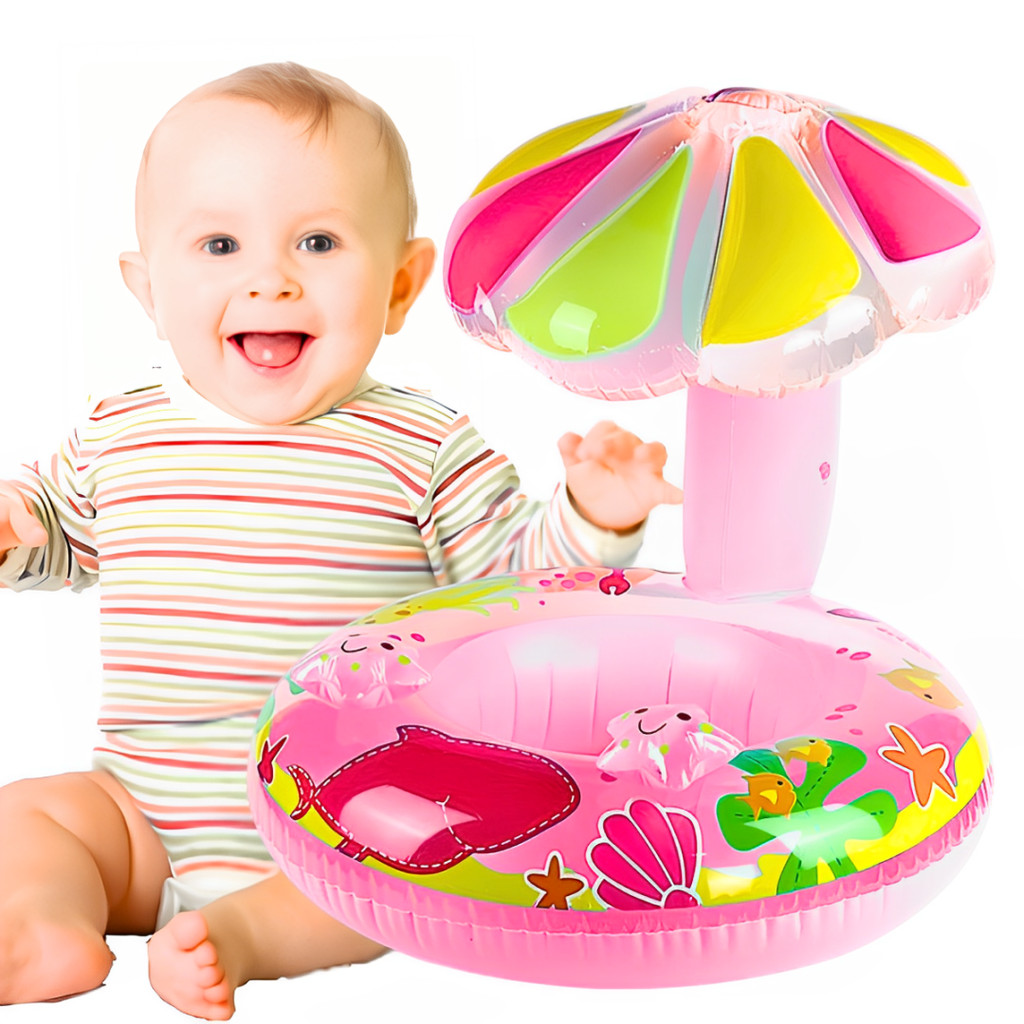 Boia Bote Cogumelo Fraldinha 1-5 anos Proteção Solar Piscina