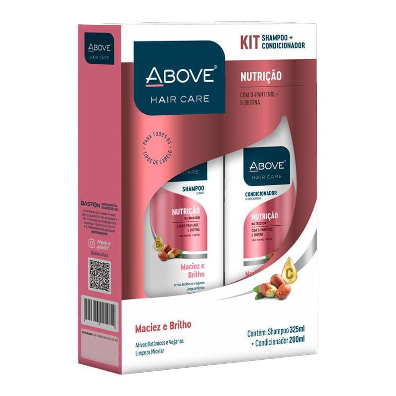 Kit Shampoo Hidratação Above Hair Care Maciez e Brilho 325ml + Condicionador Hidratação Above Hair Care Maciez  200ml
