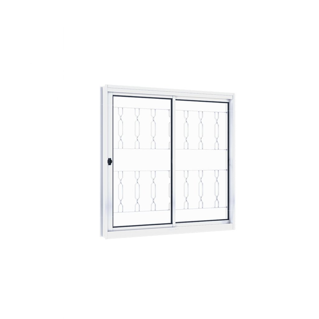 Janela de Aço de Correr 100x100cm 2 Folhas com Grade Mosaico e Vidro Riobras 100cm x 100cm em Oferta na Shopee
