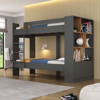 Beliche Jonava 2 Portas com Estante Espresso Grafite/Nogal em Oferta na Shopee