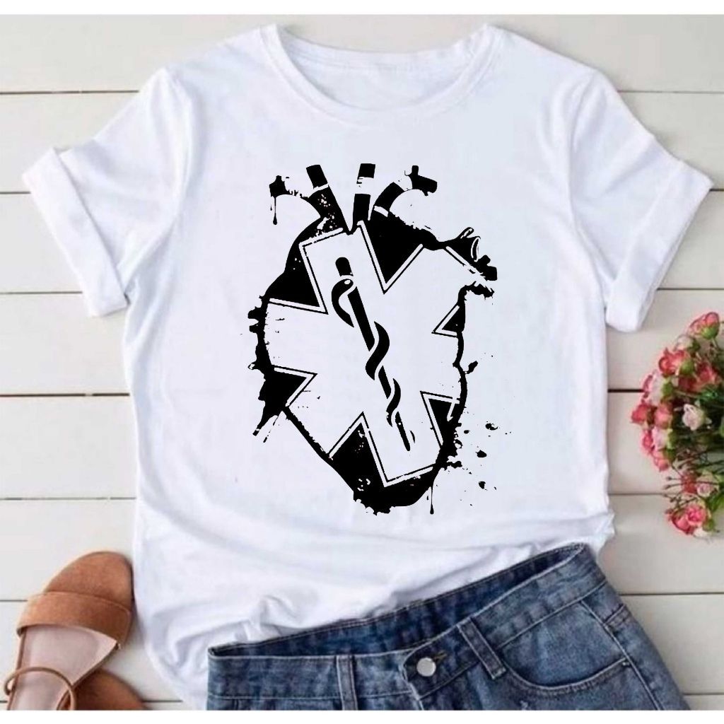 Camisa Tecnico de Enfermagem Enfermeira Enf Blusa 74 T-Shirt Camiseta  Blusa Feminina ou Masculina Unissex DR