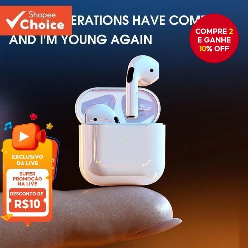 Pro 4 TWS Fones De Ouvido Bluetooth Sem Fio Bateria De Longa Duração Portátil Leve Com Estojo De Carregamento