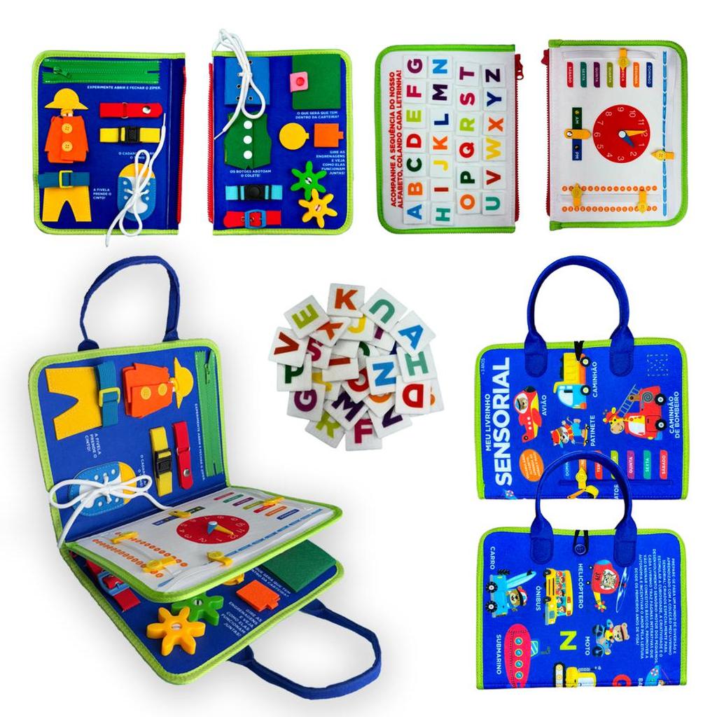 Livro Educativo Montessori: Meu Livrinho Sensorial Maleta Educativa -Veículos - ESTBH - livros novos