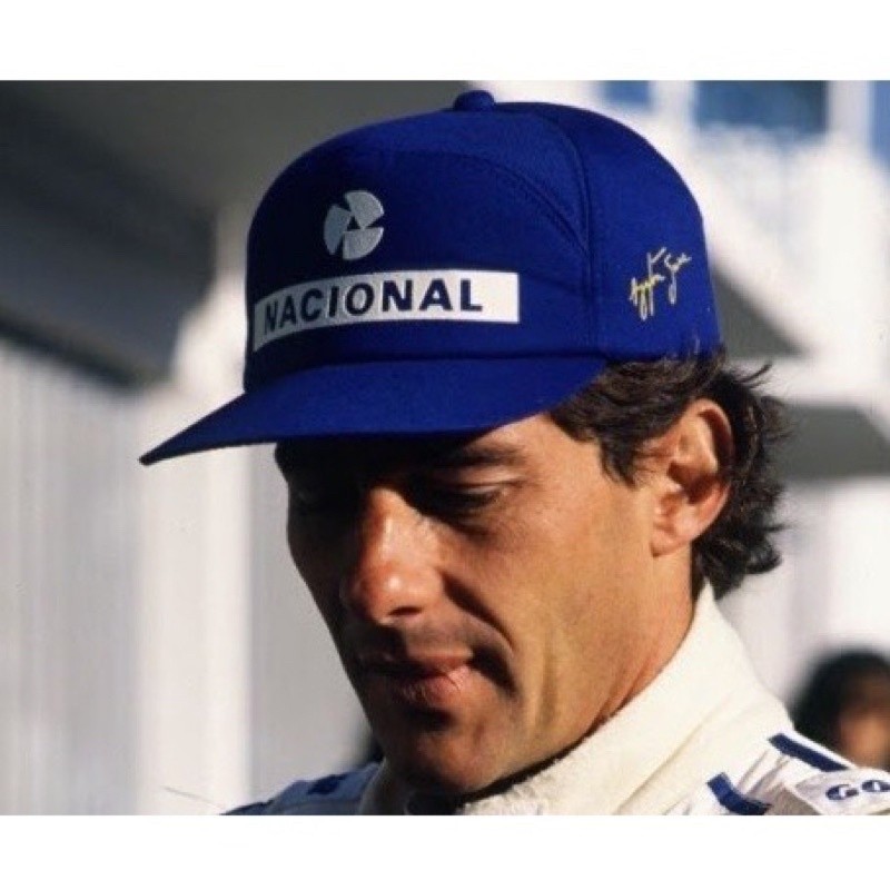 Boné Nacional Ayrton Senna Azul Aba Curva Formula 1 Bn05