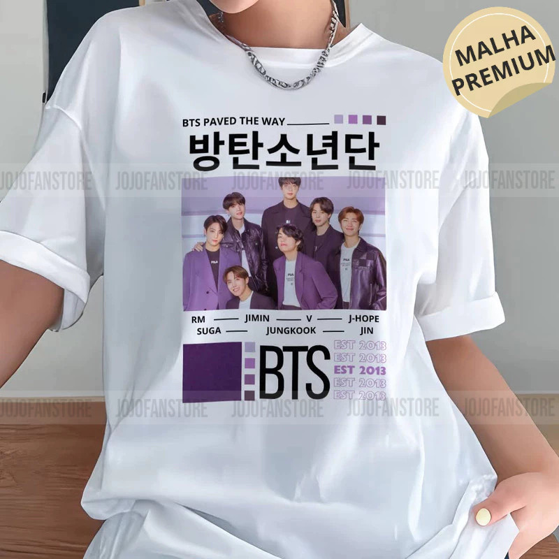 Camiseta Bts Kpop Bangtan Blusa Tshirt Camisa Unissex  Moda Tr