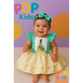 Jardineira romperVestido Body saia Infantil Bebê Menina Princesa Disney Branca de Neve, Bela Ariel, Jasmine, Cinderela em Oferta na Shopee