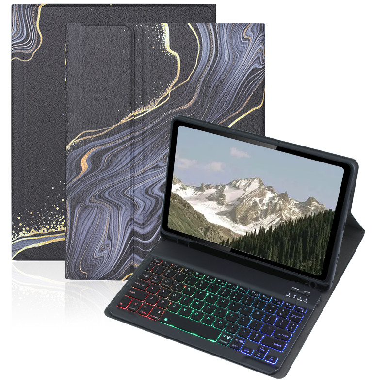 Capa  Com Bluetooth Teclado Retroiluminado Abnt2 (Tecla "C") Para Samsung Tab A9+ 11"/S10FE/S10Lite/S9FE/S9