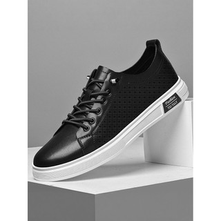 Tamanho 45 tamanho 46 sapatos masculinos de couro de tamanho grande verão couro genuíno oco respirável tênis casuais sap