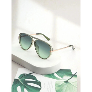 Óculos de sol aviador femininos com lente tingida gradiente, óculos de sol aviador, óculos de sol com armação moderna, ó
