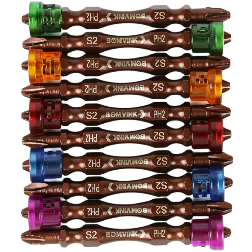 Jogo bits phillips Ph2x65mm 1/4pol ponta dupla 10pçs Bomvink